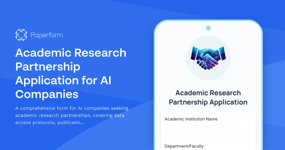 Academic Research Partnership Application for AI Companies