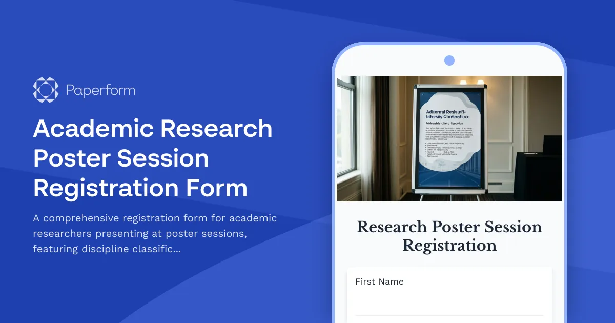 Academic Research Poster Session Registration Form