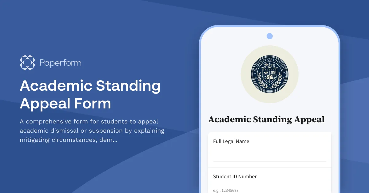 Academic Standing Appeal Form