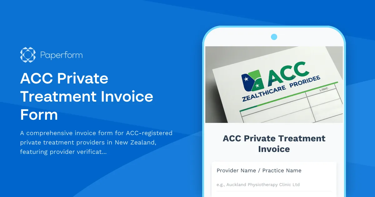 ACC Private Treatment Invoice Form