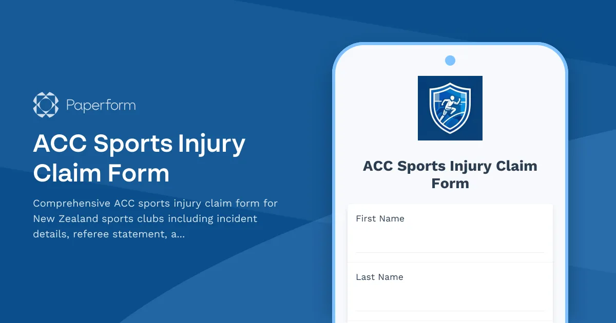 ACC Sports Injury Claim Form