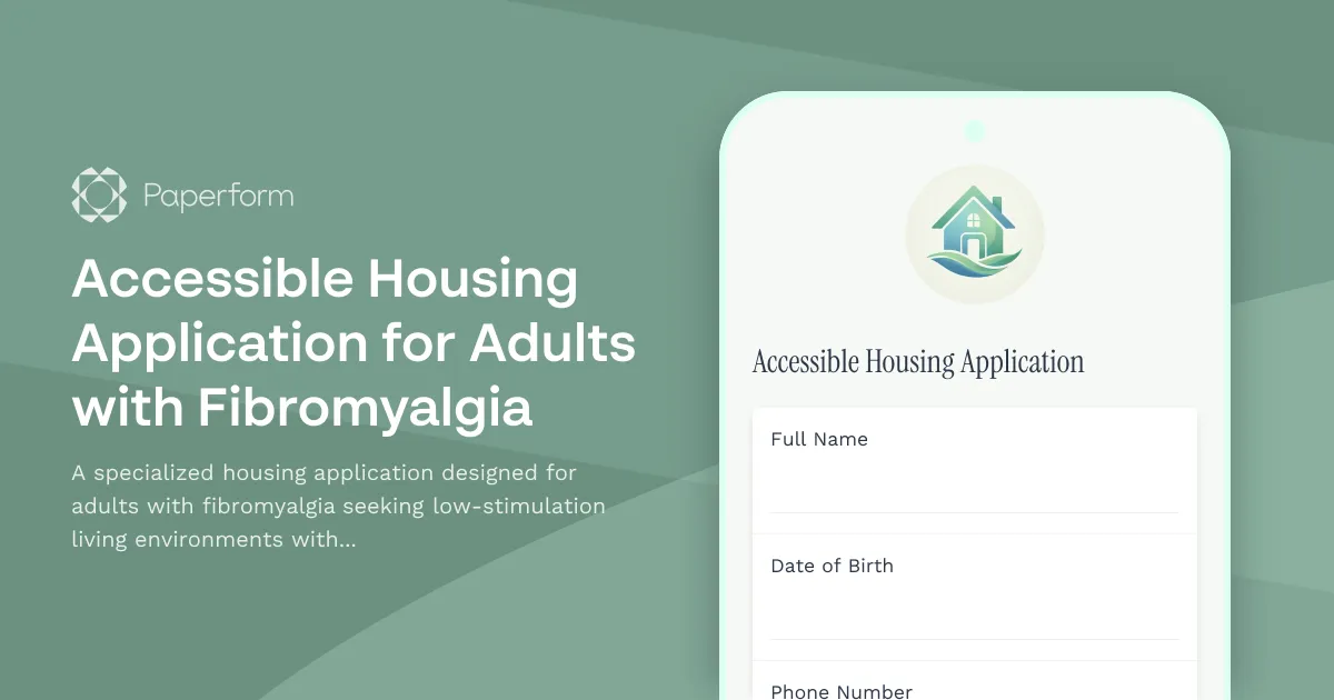 Accessible Housing Application for Adults with Fibromyalgia