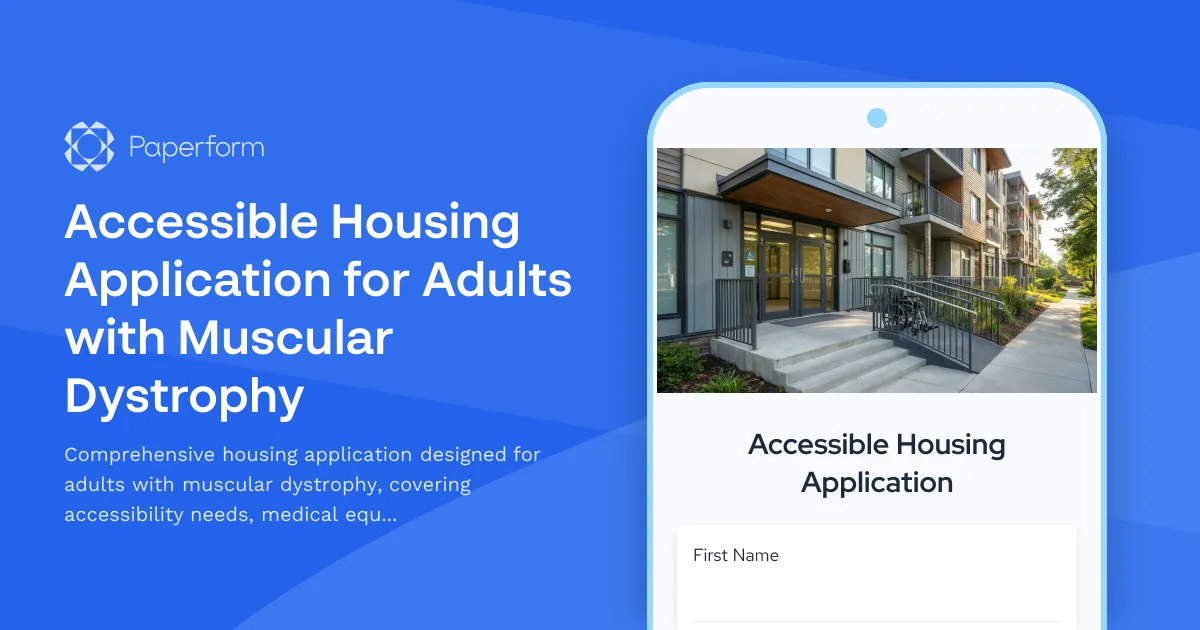 Accessible Housing Application for Adults with Muscular Dystrophy