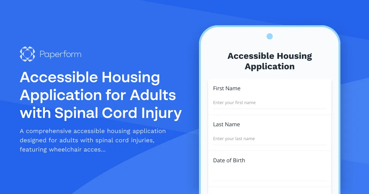 Accessible Housing Application for Adults with Spinal Cord Injury