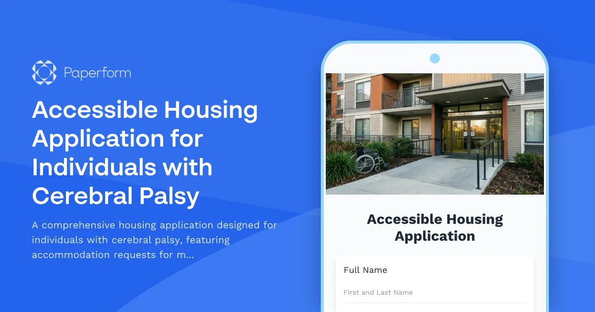 Accessible Housing Application for Individuals with Cerebral Palsy