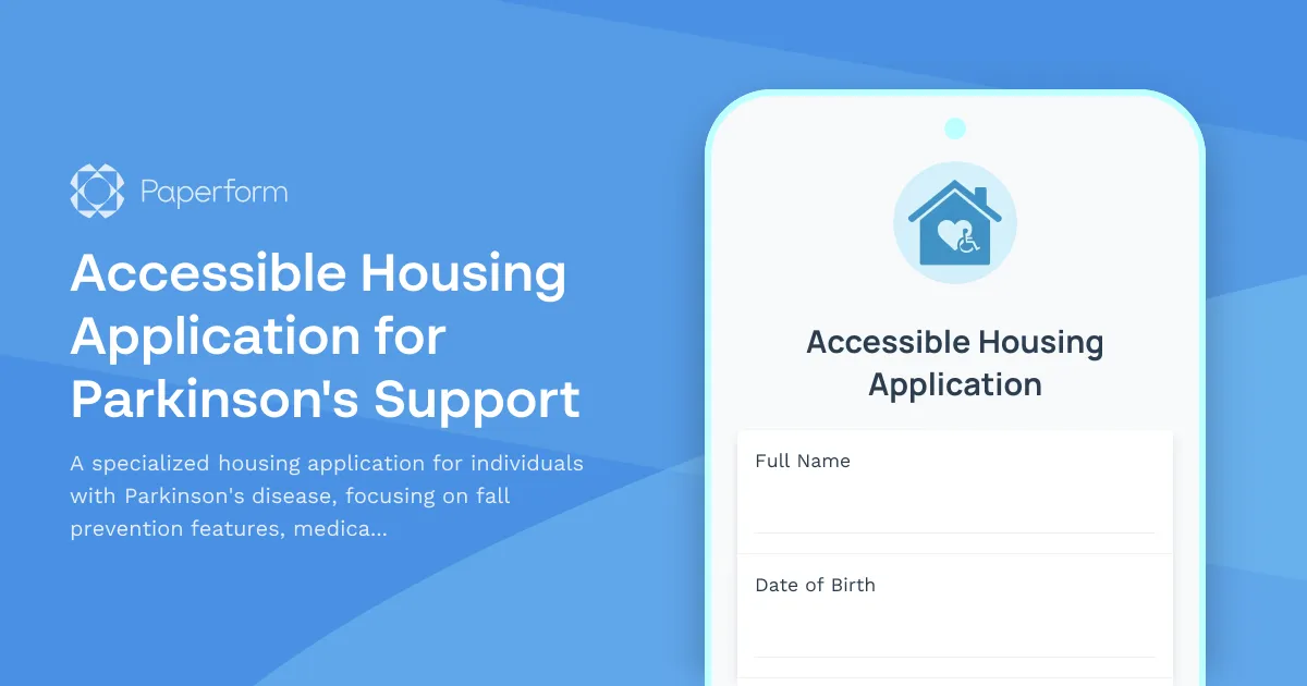 Accessible Housing Application for Parkinson's Support