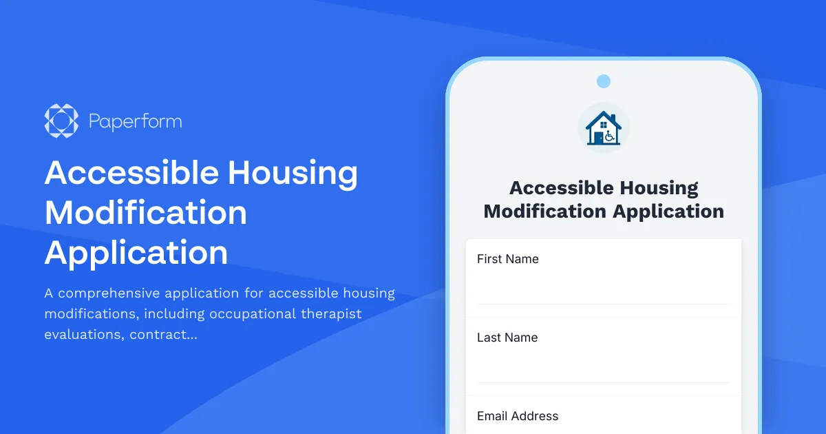 Accessible Housing Modification Application