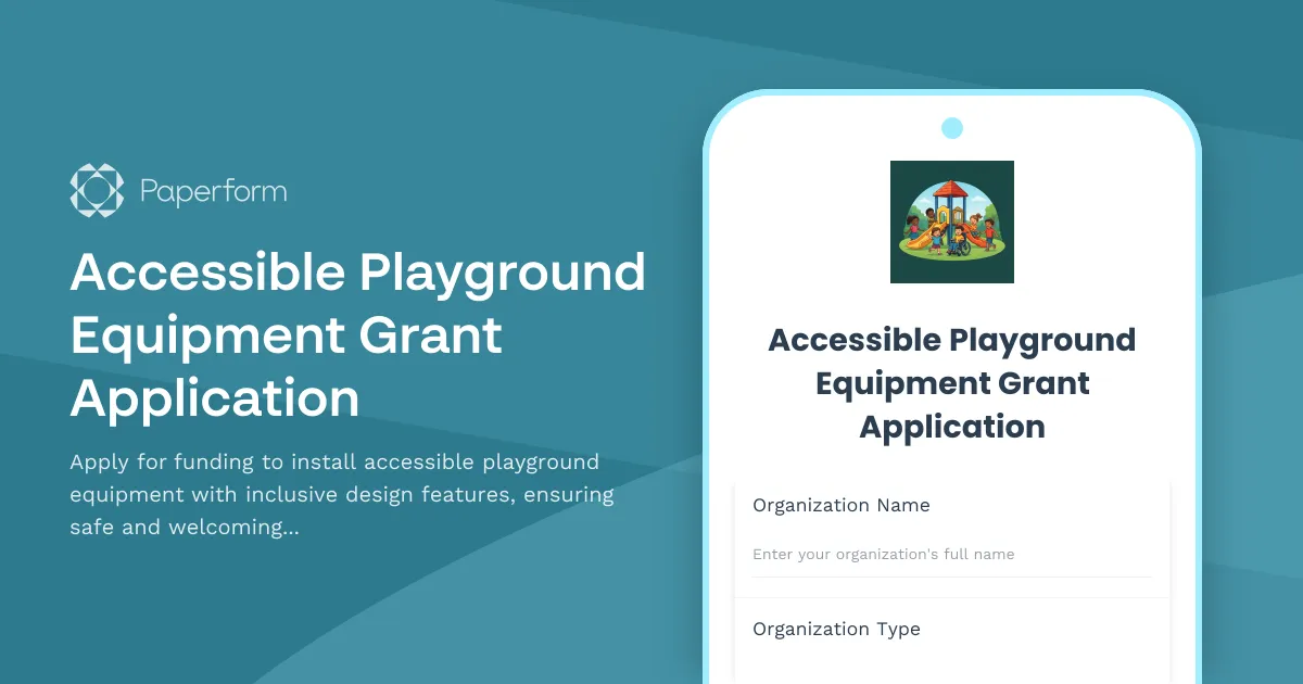 Accessible Playground Equipment Grant Application