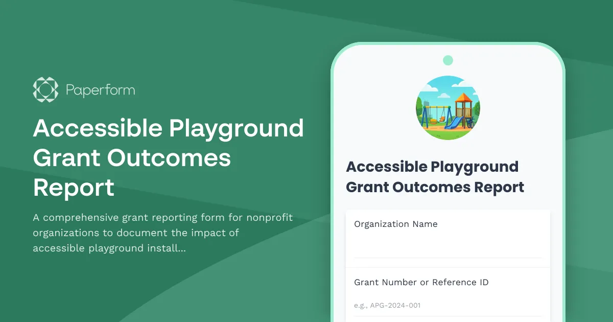 Accessible Playground Grant Outcomes Report