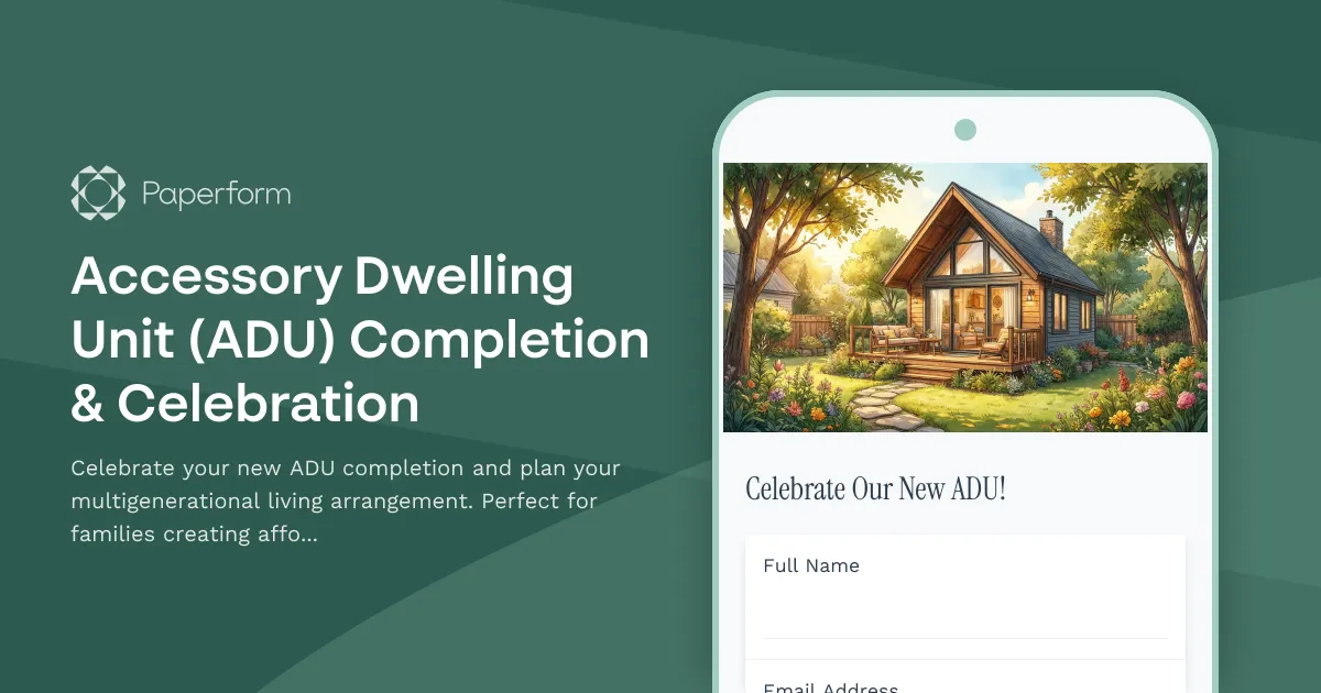Accessory Dwelling Unit (ADU) Completion & Celebration