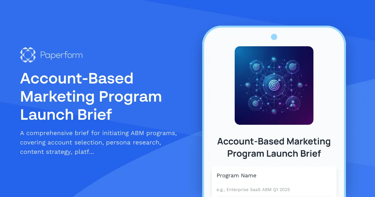 Account-Based Marketing Program Launch Brief