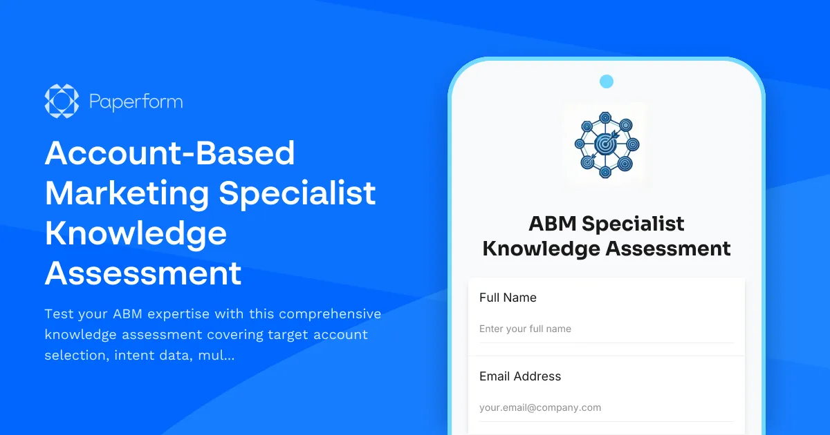 Account-Based Marketing Specialist Knowledge Assessment