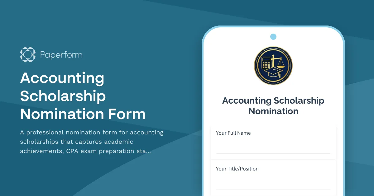 Accounting Scholarship Nomination Form