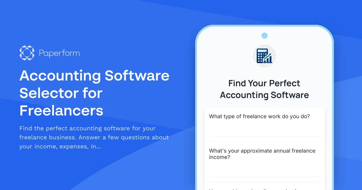 Accounting Software Selector for Freelancers