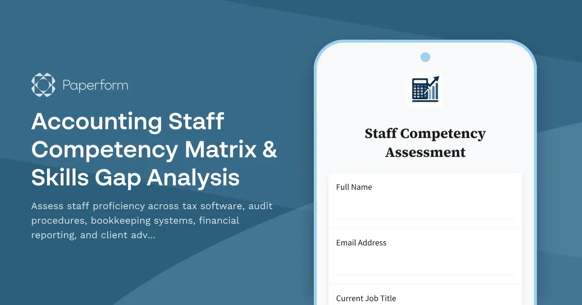 Accounting Staff Competency Matrix & Skills Gap Analysis