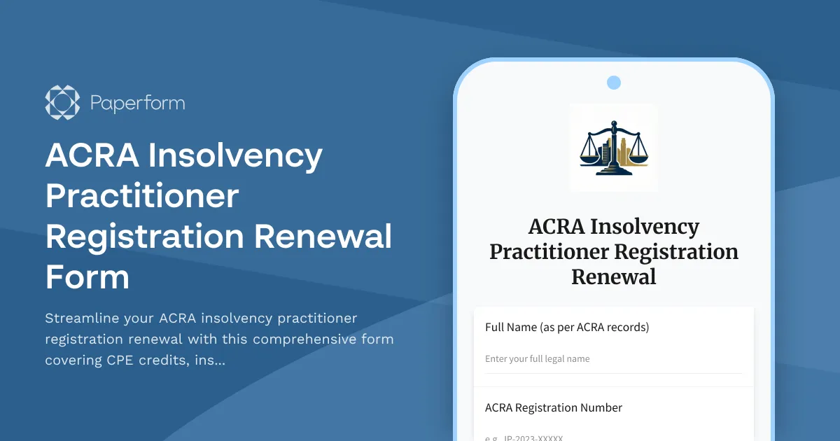 ACRA Insolvency Practitioner Registration Renewal Form