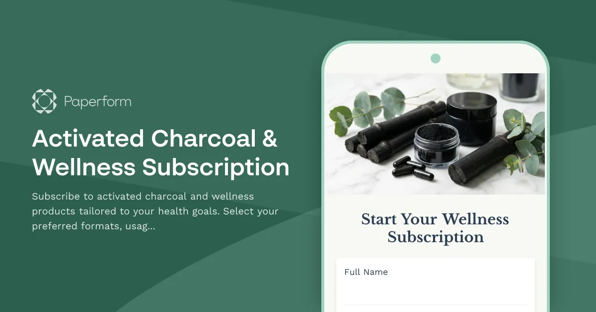 Activated Charcoal & Wellness Subscription