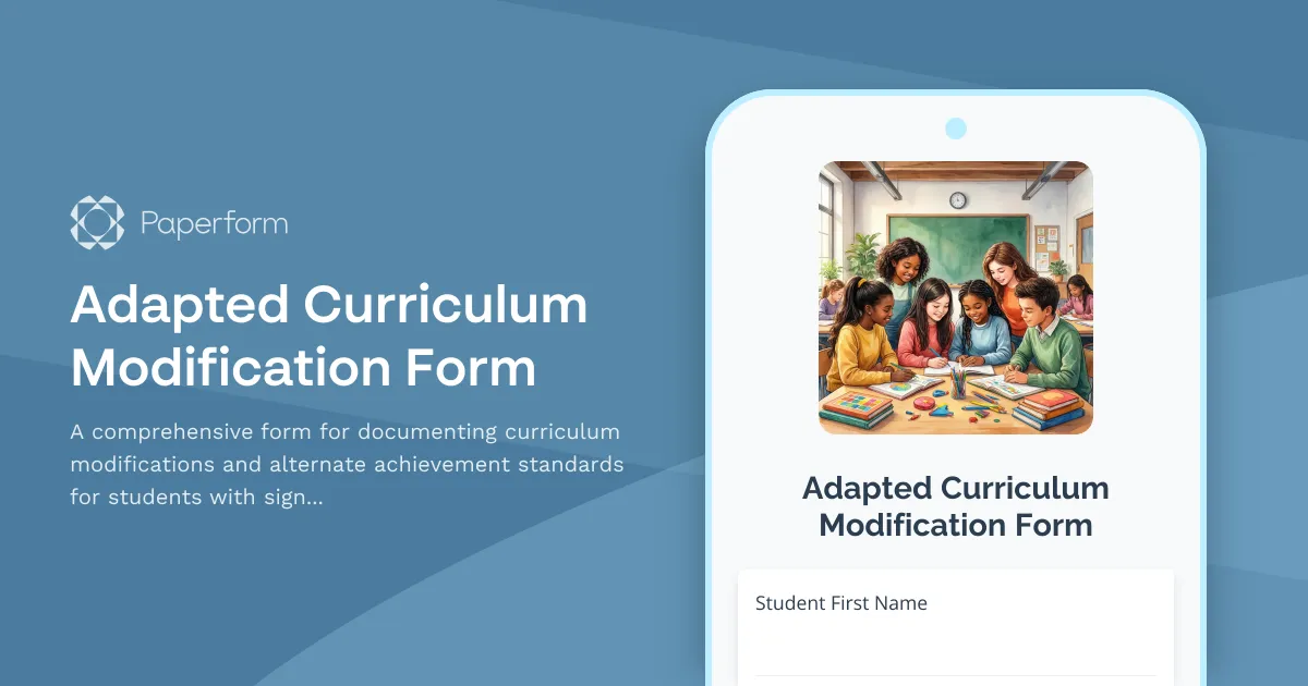 Adapted Curriculum Modification Form
