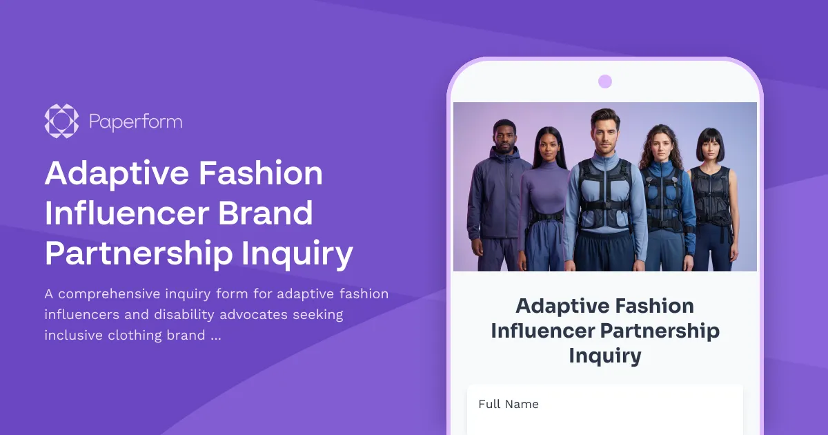 Adaptive Fashion Influencer Brand Partnership Inquiry