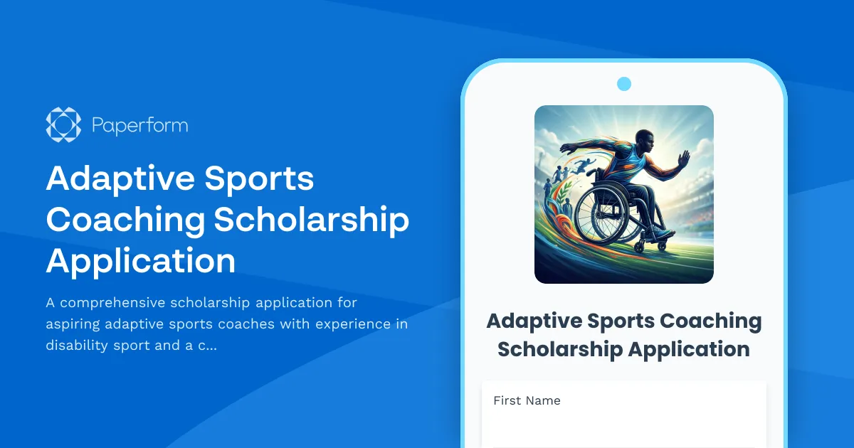 Adaptive Sports Coaching Scholarship Application