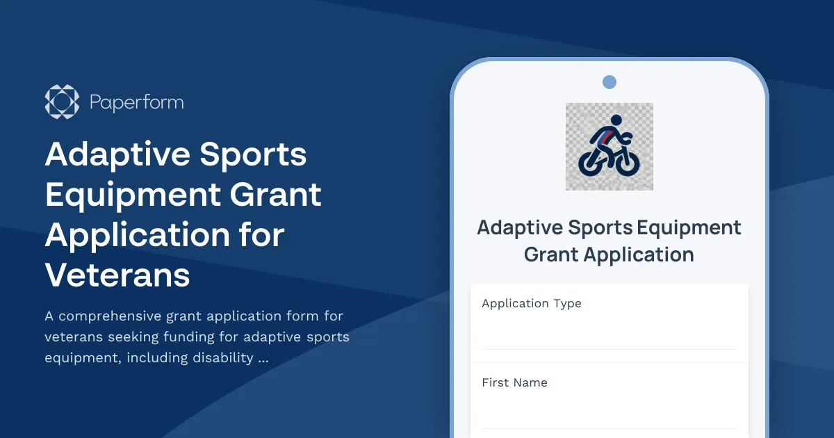 Adaptive Sports Equipment Grant Application for Veterans