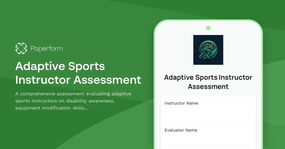 Adaptive Sports Instructor Assessment