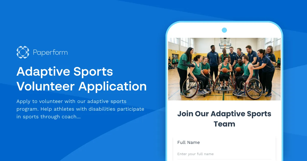 Adaptive Sports Volunteer Application