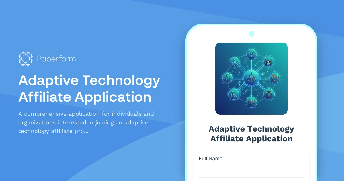 Adaptive Technology Affiliate Application