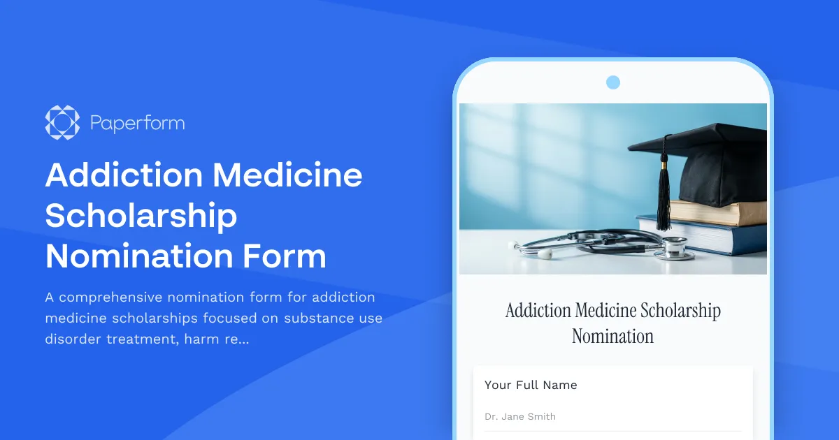 Addiction Medicine Scholarship Nomination Form