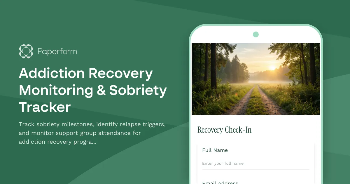 Addiction Recovery Monitoring & Sobriety Tracker