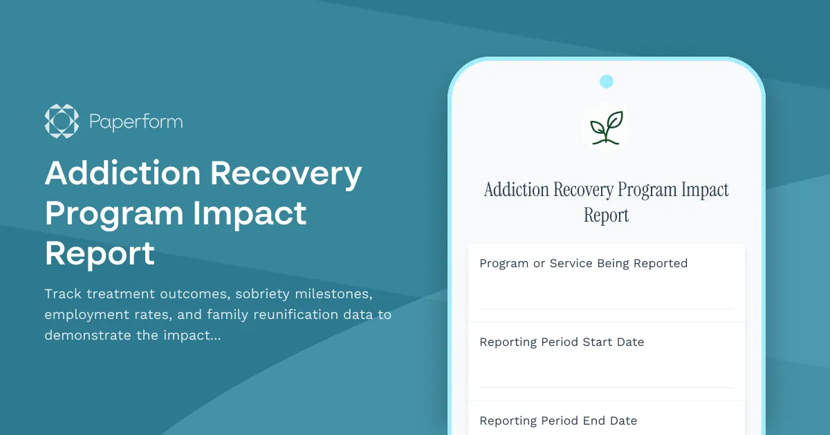 Addiction Recovery Program Impact Report