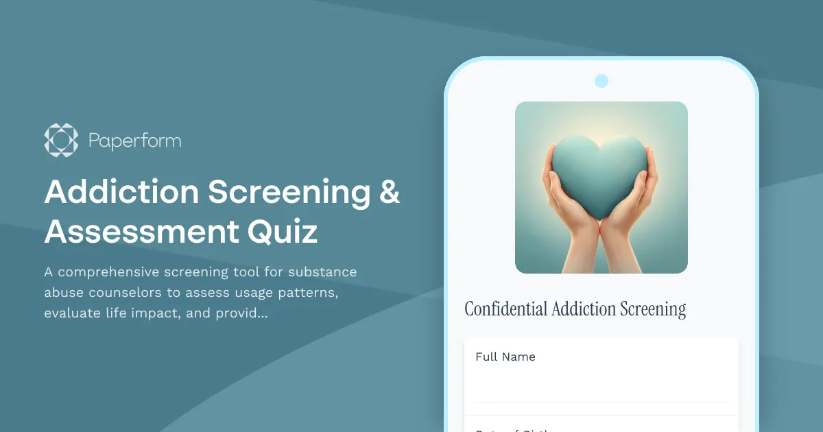Addiction Screening & Assessment Quiz