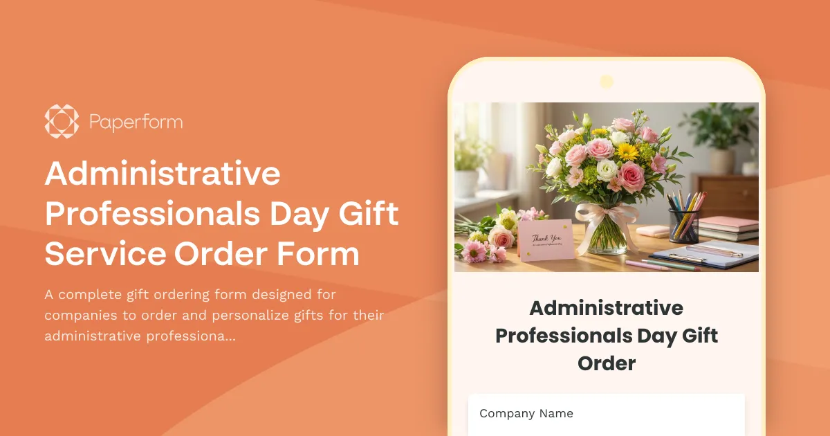 Administrative Professionals Day Gift Service Order Form
