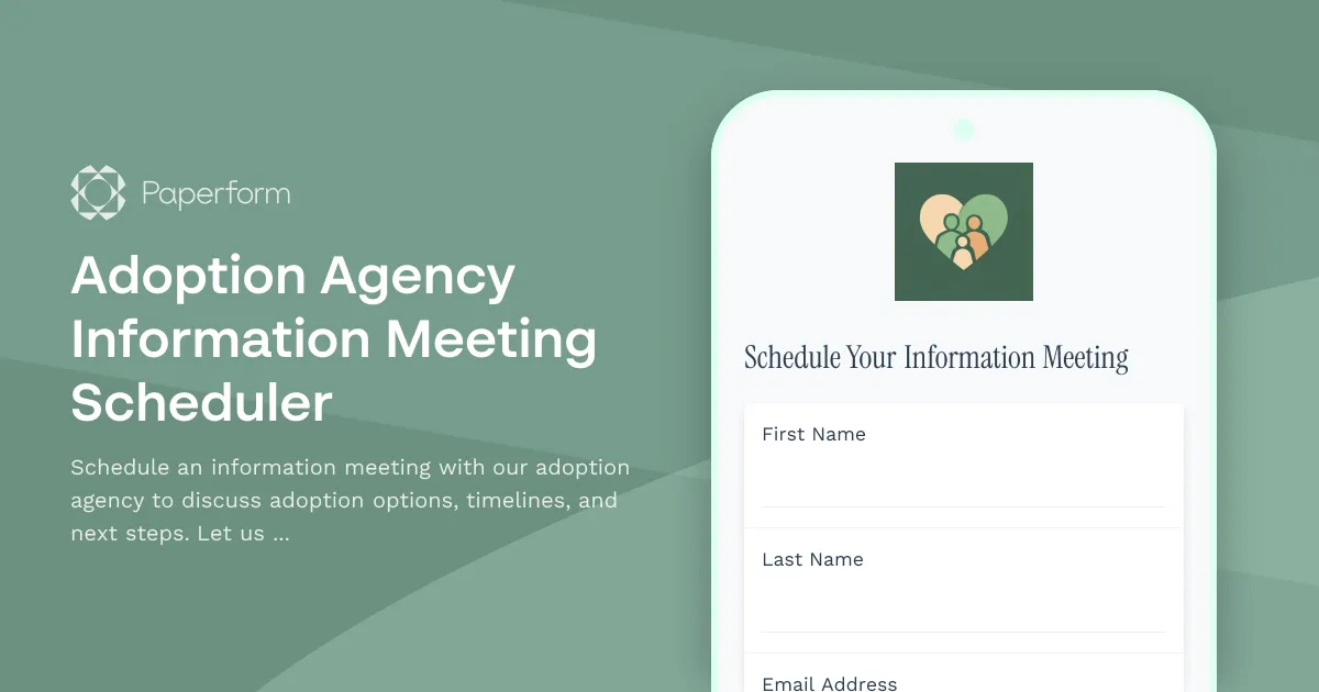 Adoption Agency Information Meeting Scheduler