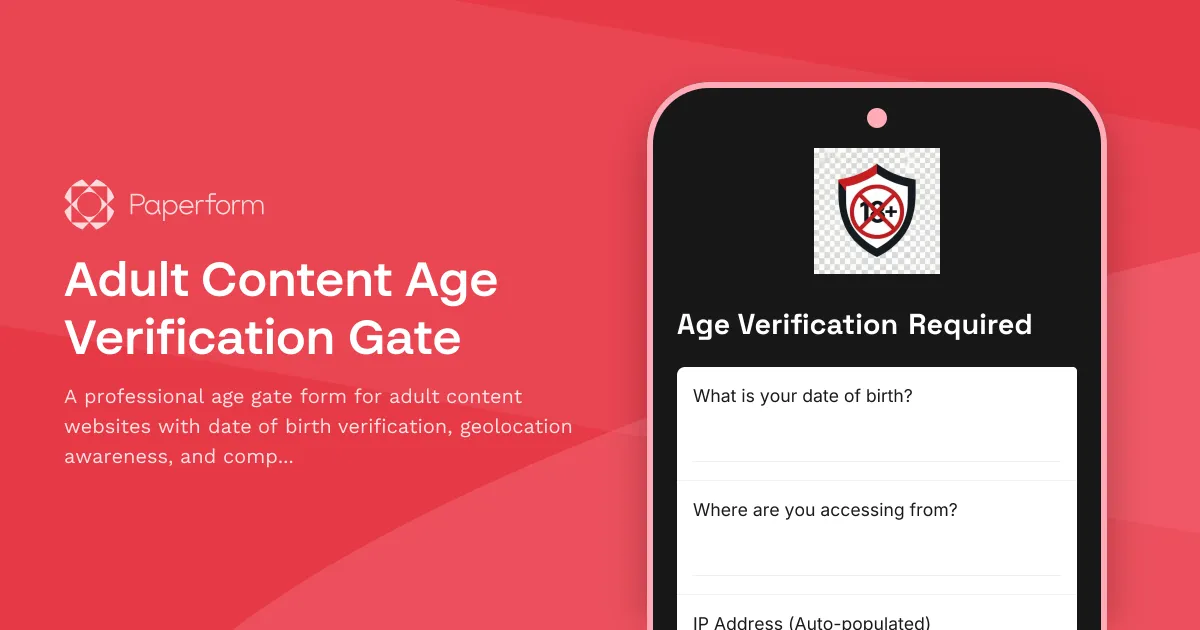 Adult Content Age Verification Gate