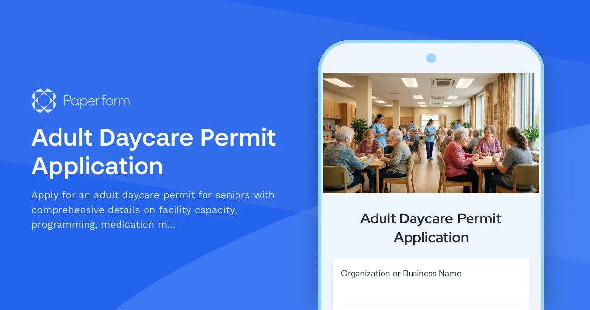 Adult Daycare Permit Application