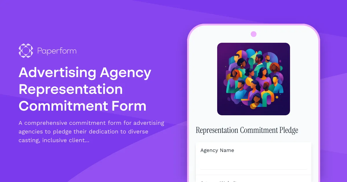 Advertising Agency Representation Commitment Form