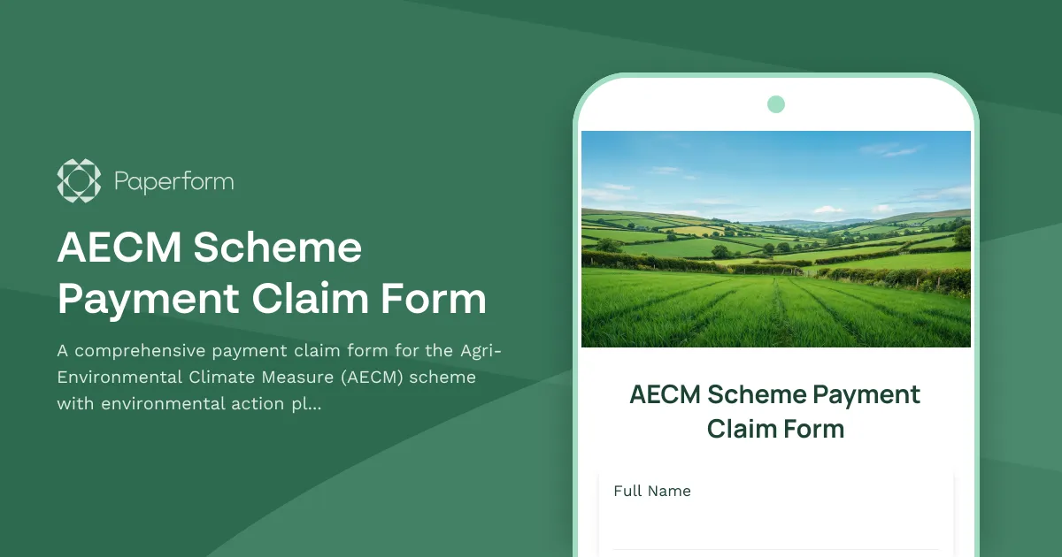 AECM Scheme Payment Claim Form
