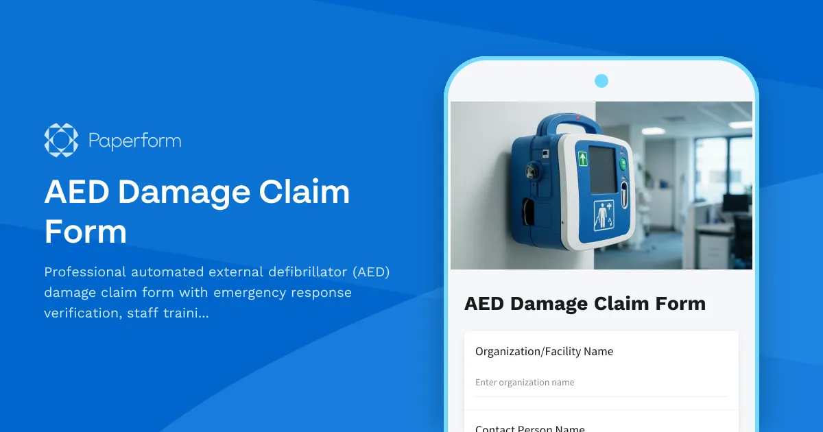 AED Damage Claim Form