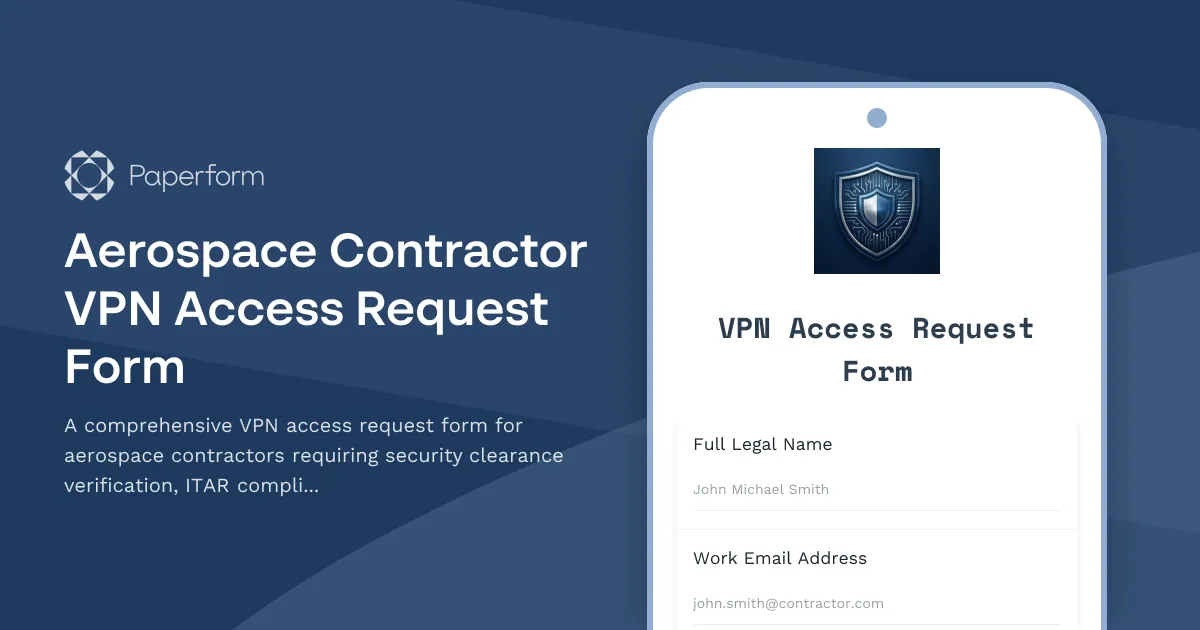 Aerospace Contractor VPN Access Request Form
