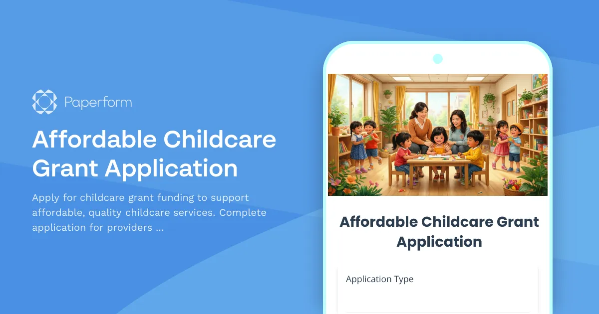 Affordable Childcare Grant Application