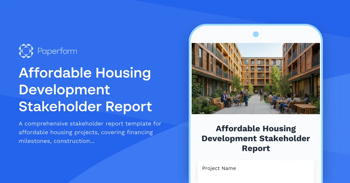 Affordable Housing Development Stakeholder Report