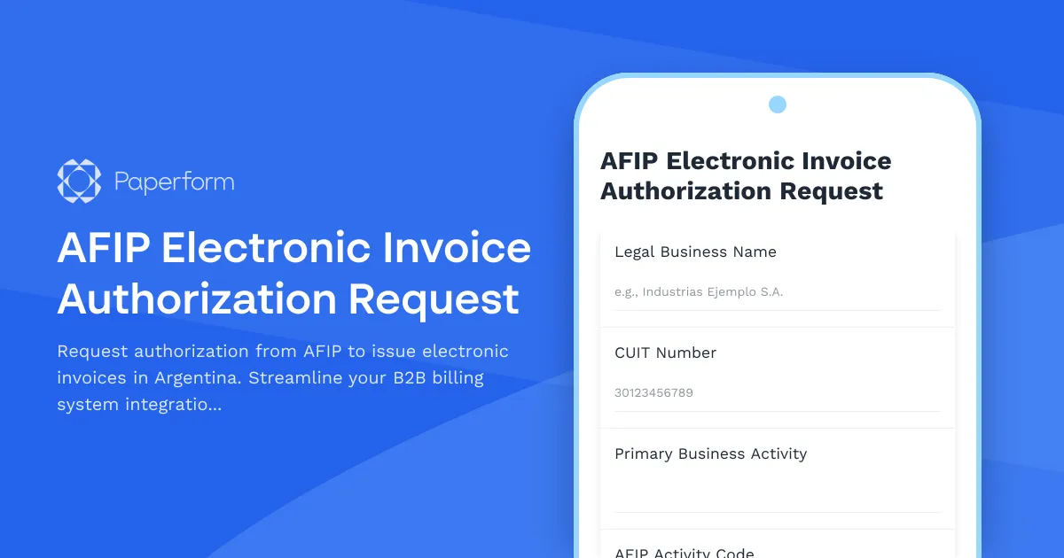 AFIP Electronic Invoice Authorization Request