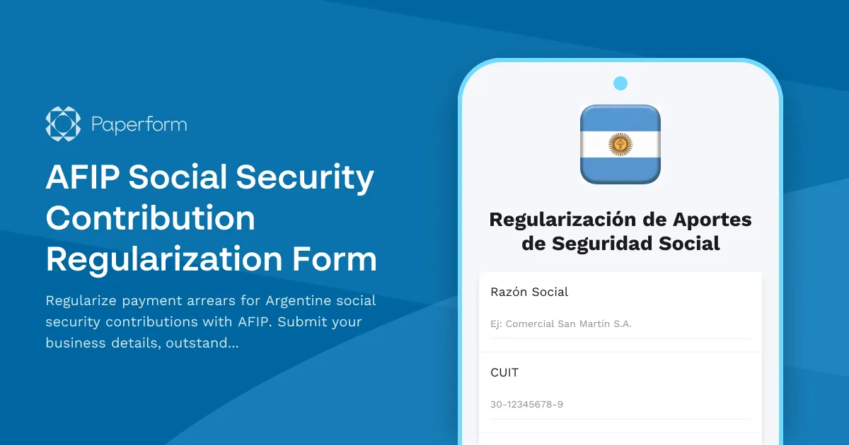 AFIP Social Security Contribution Regularization Form