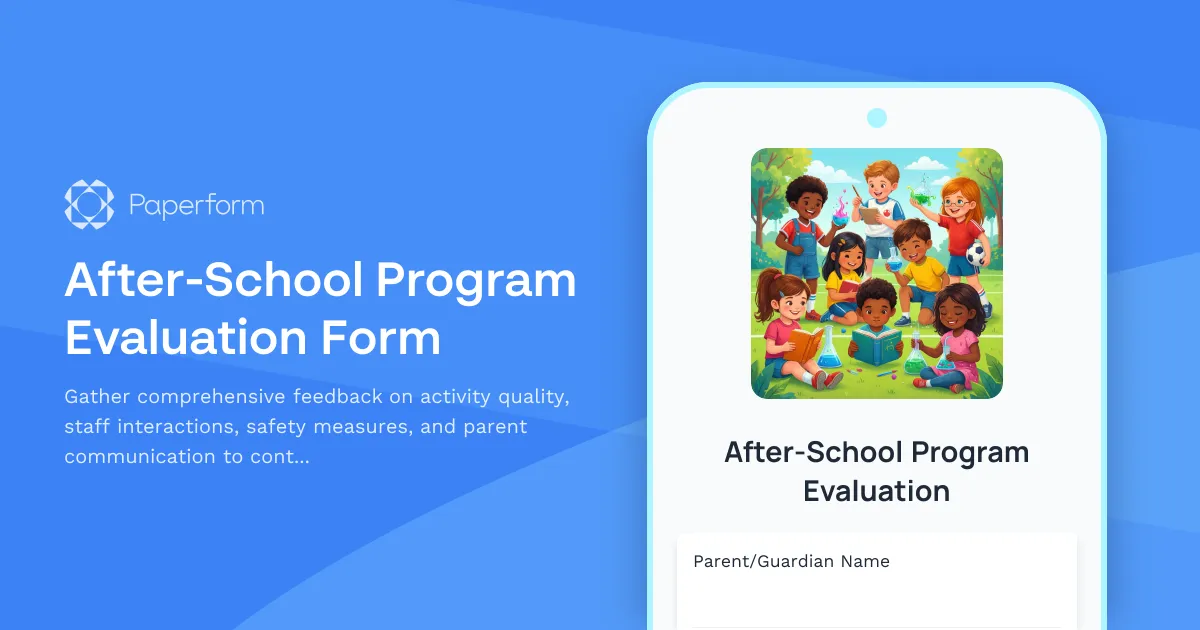 After-School Program Evaluation Form
