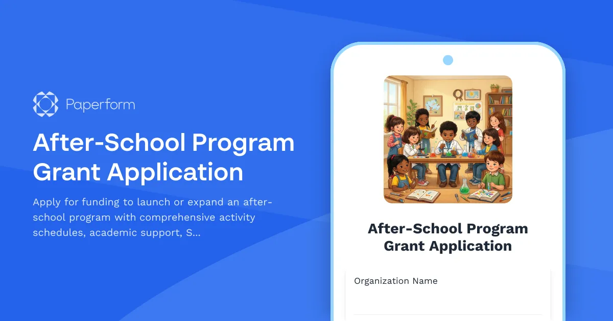 After-School Program Grant Application
