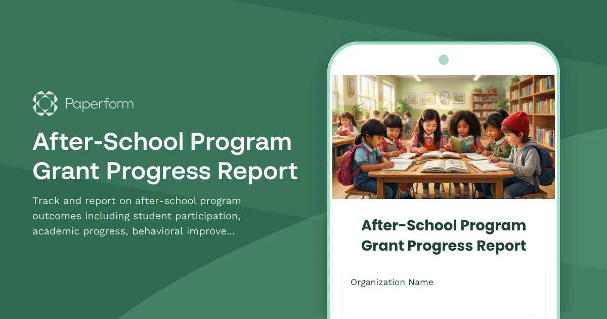 After-School Program Grant Progress Report