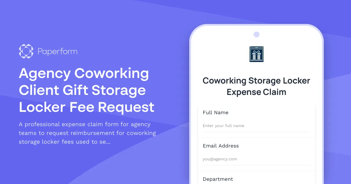 Agency Coworking Client Gift Storage Locker Fee Request