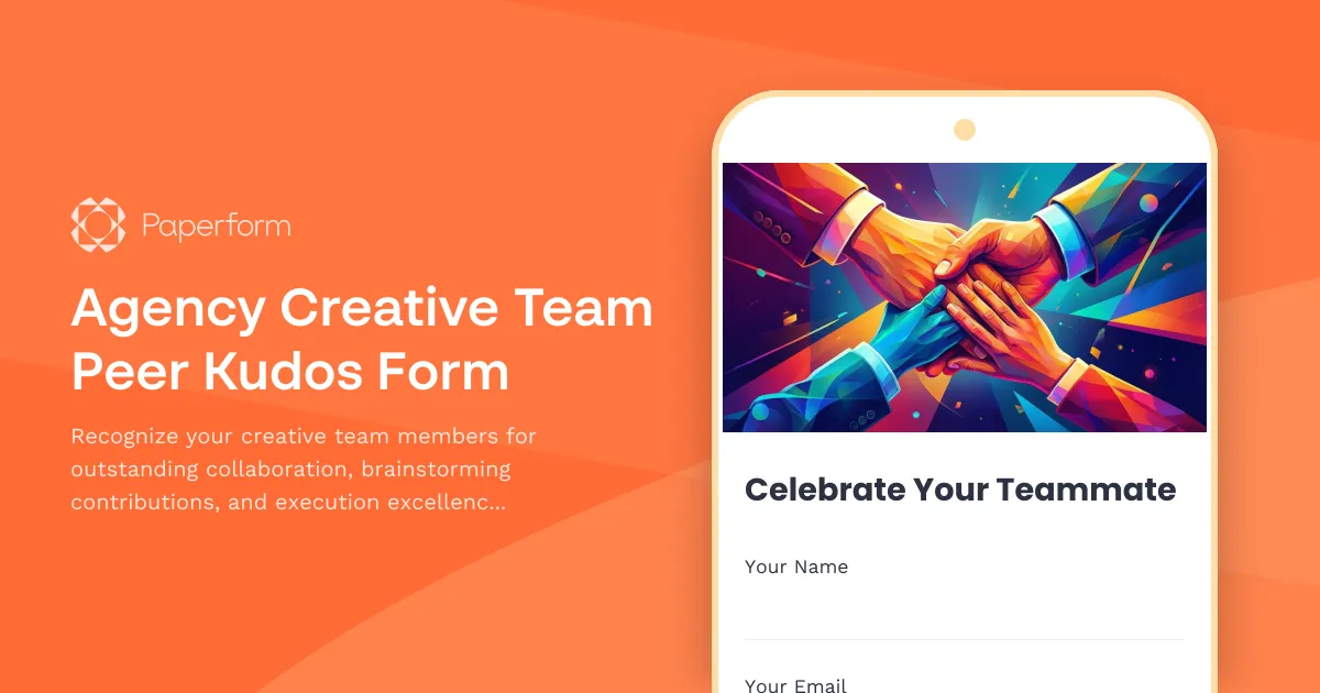 Agency Creative Team Peer Kudos Form