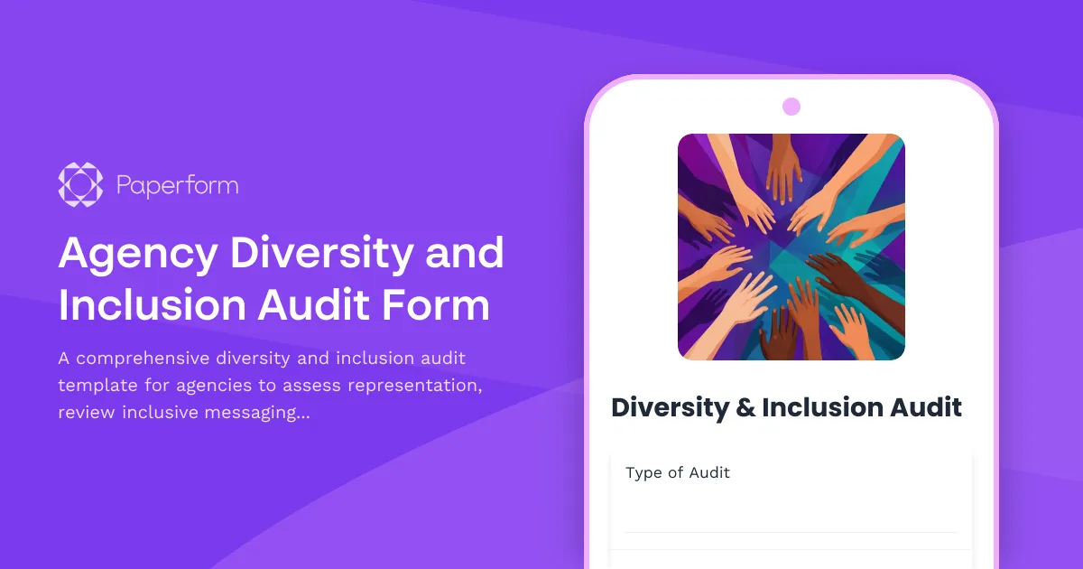 Agency Diversity and Inclusion Audit Form